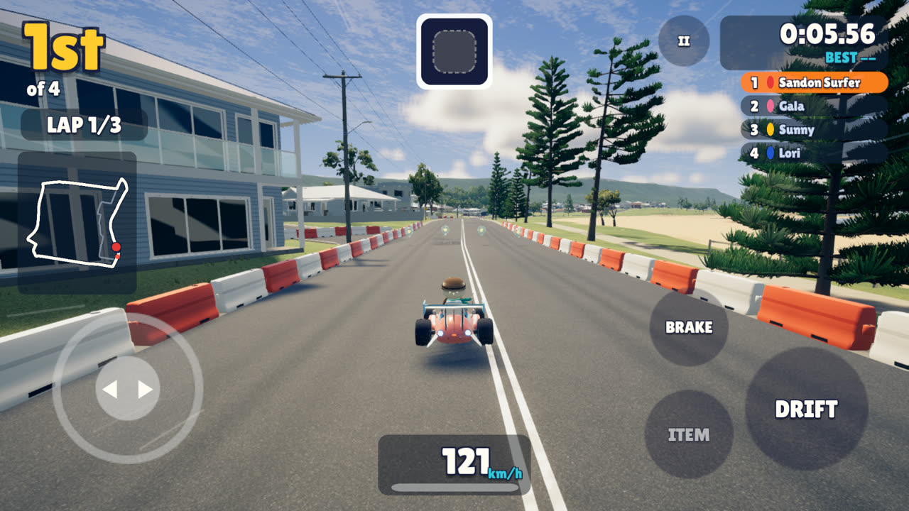Racing along the coast road
