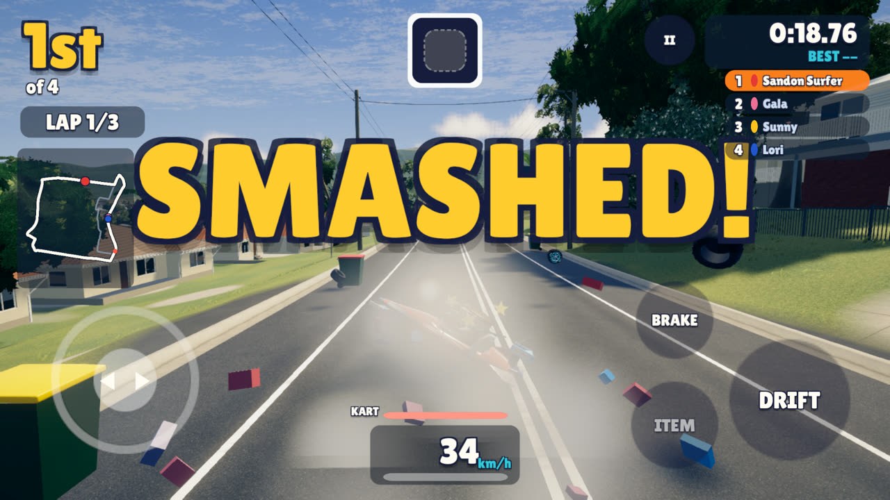 A kart smashed to bits